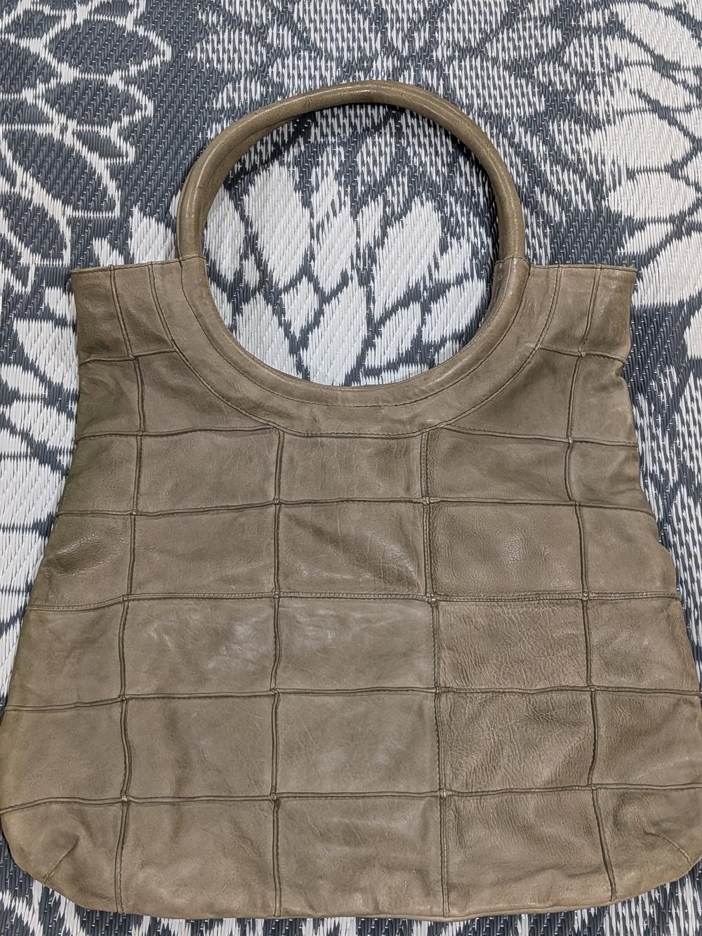 Anthropologie Illona Seamed Shoulder Bag Extra Large Soft Leather Patchwork Hobo